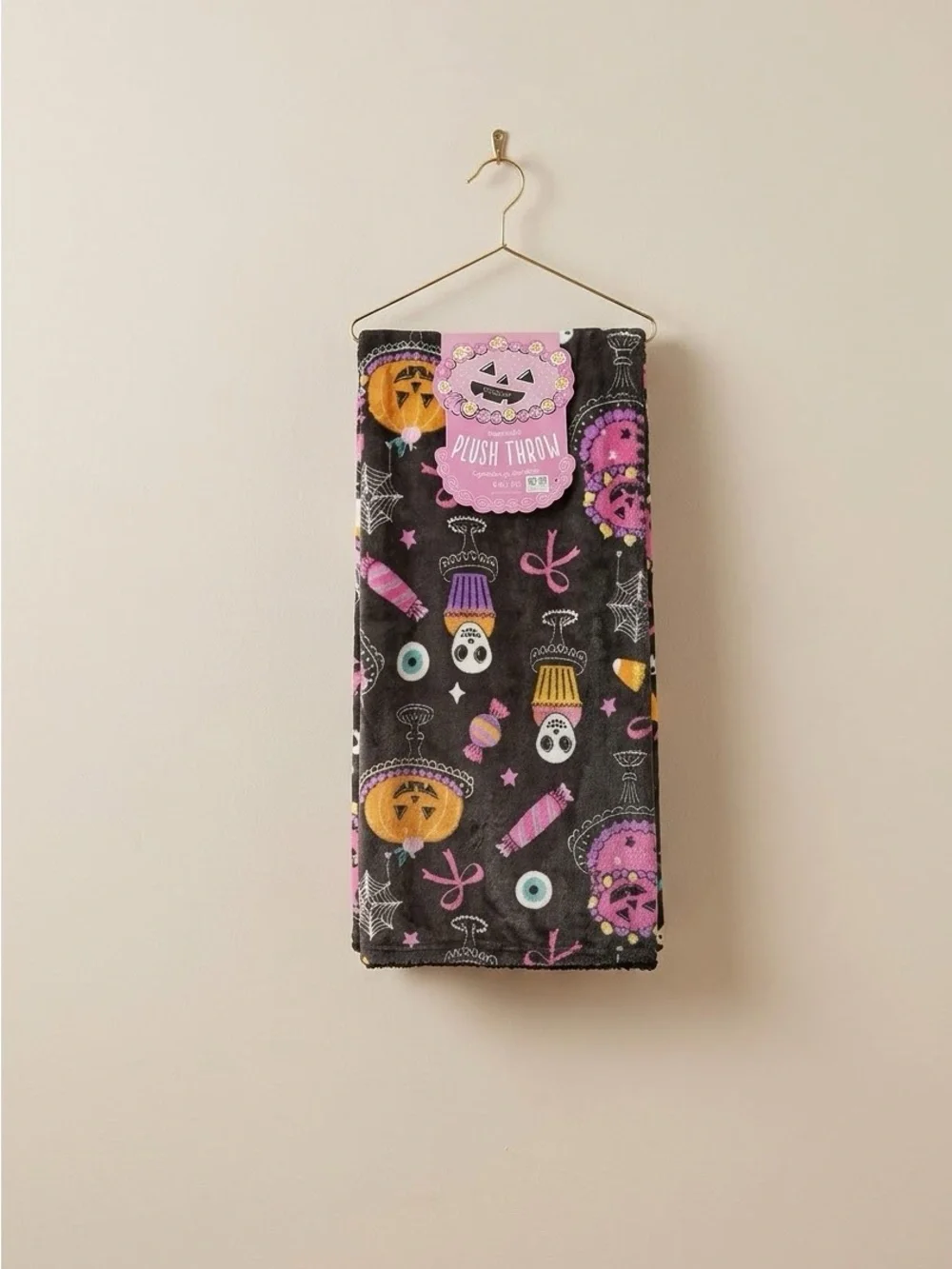 EnVogue Reversible Plush Halloween Throw Blanket 50x70 Inch New Tags